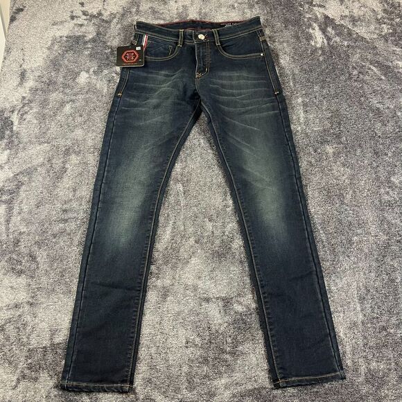 Philipp Plein Limited Edition Switzerland Men's Jeans Slim 30 Blue Denim NWT - Picture 1 of 16